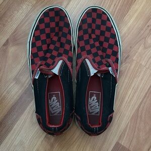 black and red checkered vans